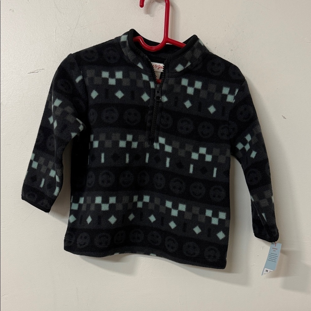 Cat & Jack Black and Gray Patterned Kids Sweatshirt